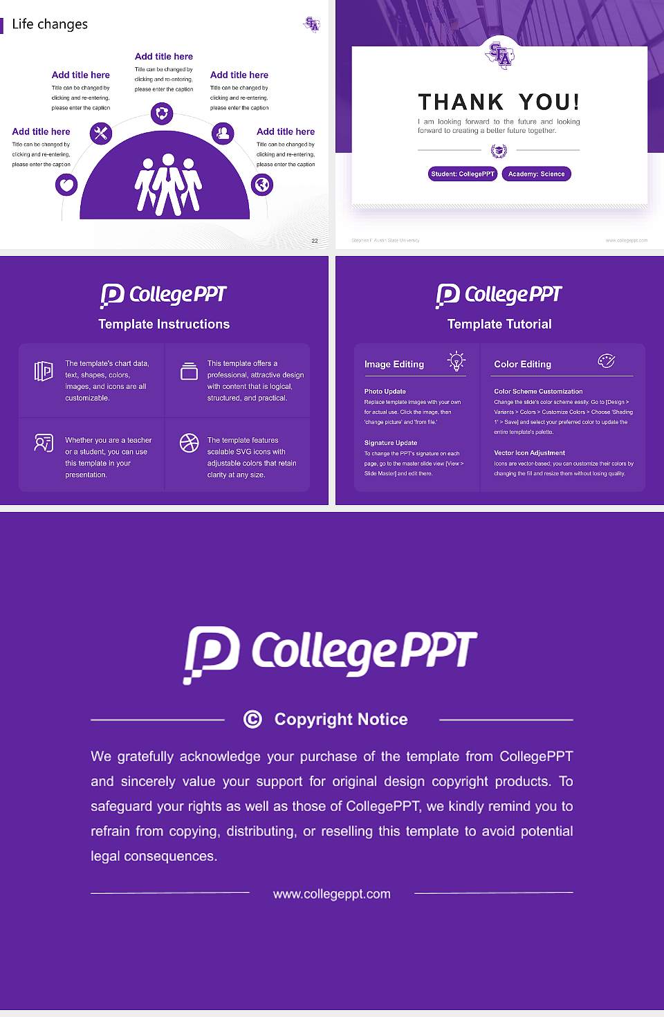 Stephen F Austin State University National Scholarship Defense PPT Template4:3 ratio PPT effect preview image4