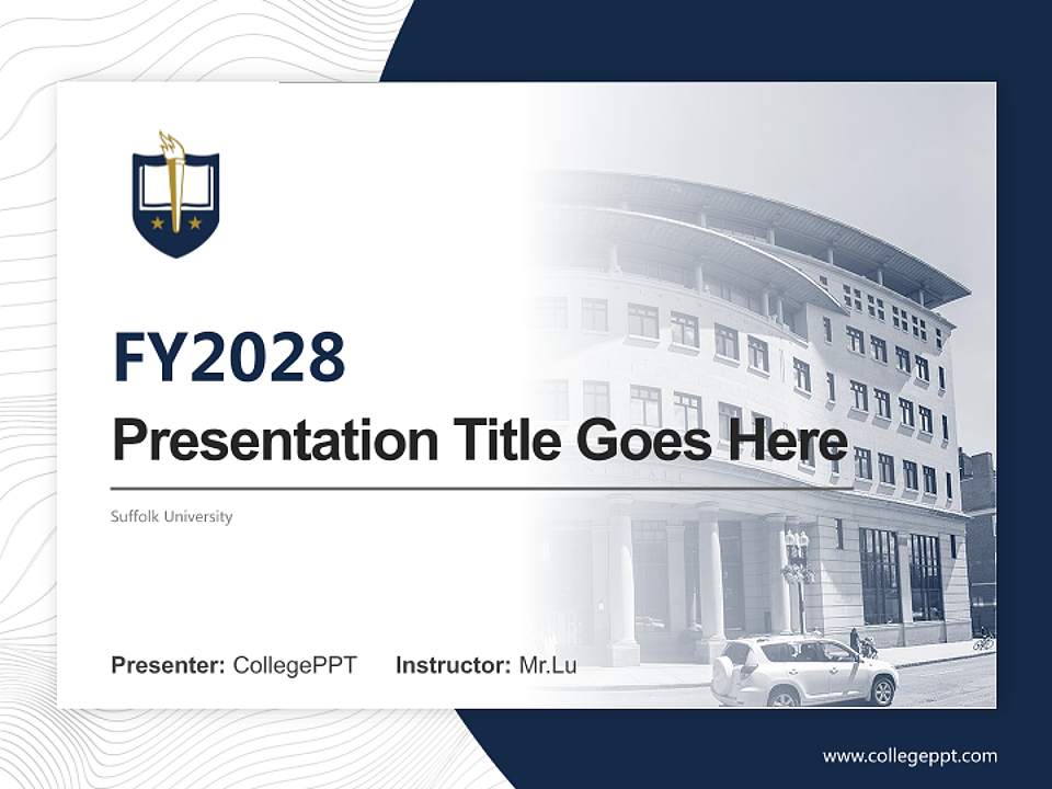 Suffolk University Academic Presentation/Research Findings Report PPT Template4:3 ratio PPT effect preview image5