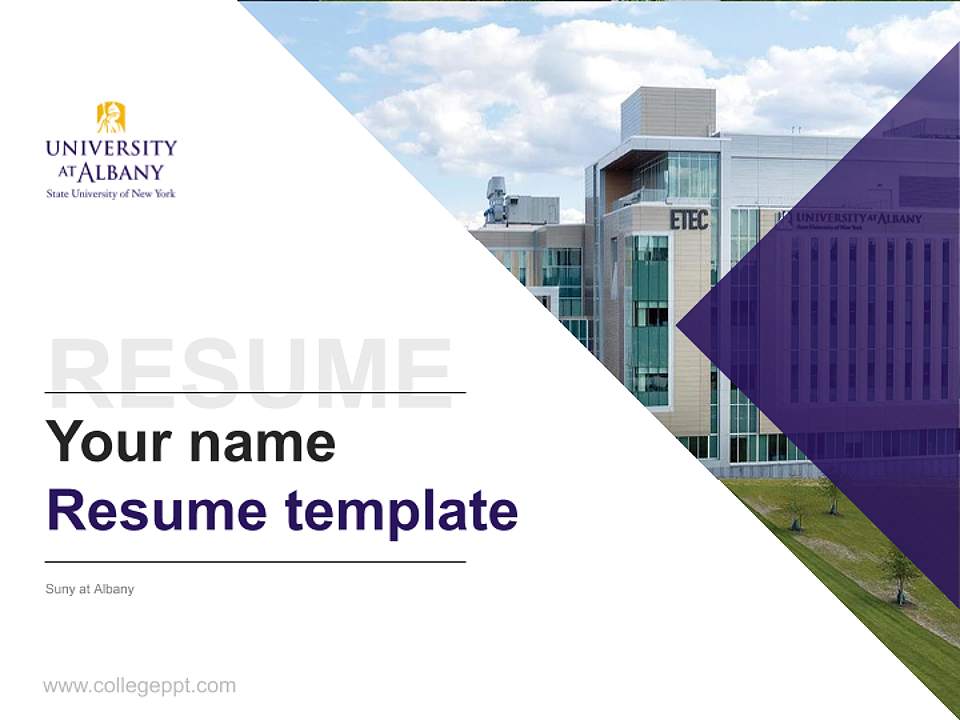 Suny at Albany Resume PPT Template4:3 ratio PPT effect preview image5