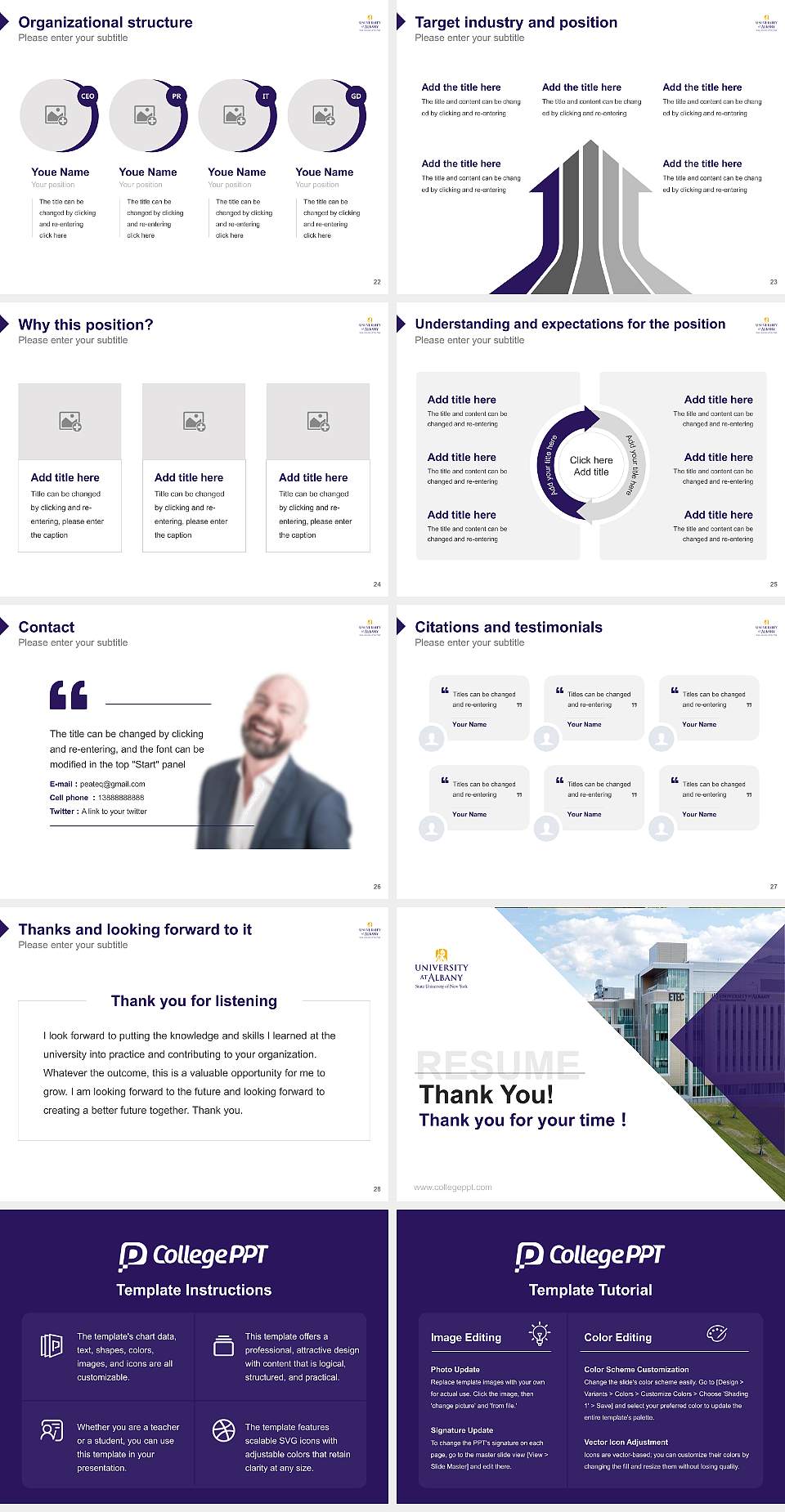 Suny at Albany Resume PPT Template4:3 ratio PPT effect preview image4