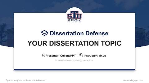 St. Thomas University (Florida) Graduation Thesis Defense PPT Template