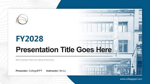 State University of New York College of Optometry Academic Presentation/Research Findings Report PPT Template