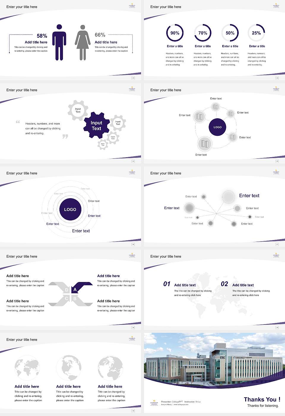 Suny at Albany Course/Courseware Creation PPT Template16:9 ratio PPT effect preview image4