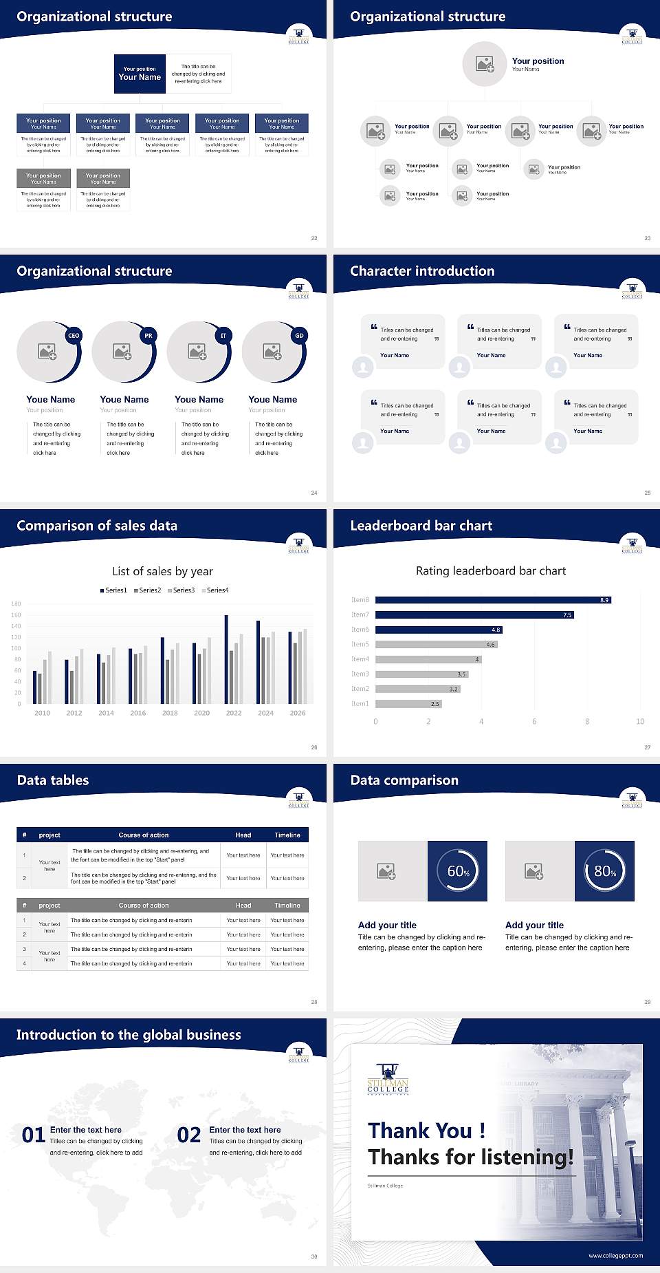 Stillman College Academic Presentation/Research Findings Report PPT Template4:3 ratio PPT effect preview image4
