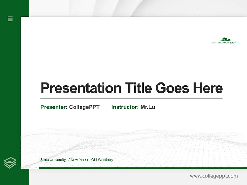 State University of New York at Old Westbury Thesis Proposal/Graduation Defense PPT Template4:3 ratio PPT effect preview image5