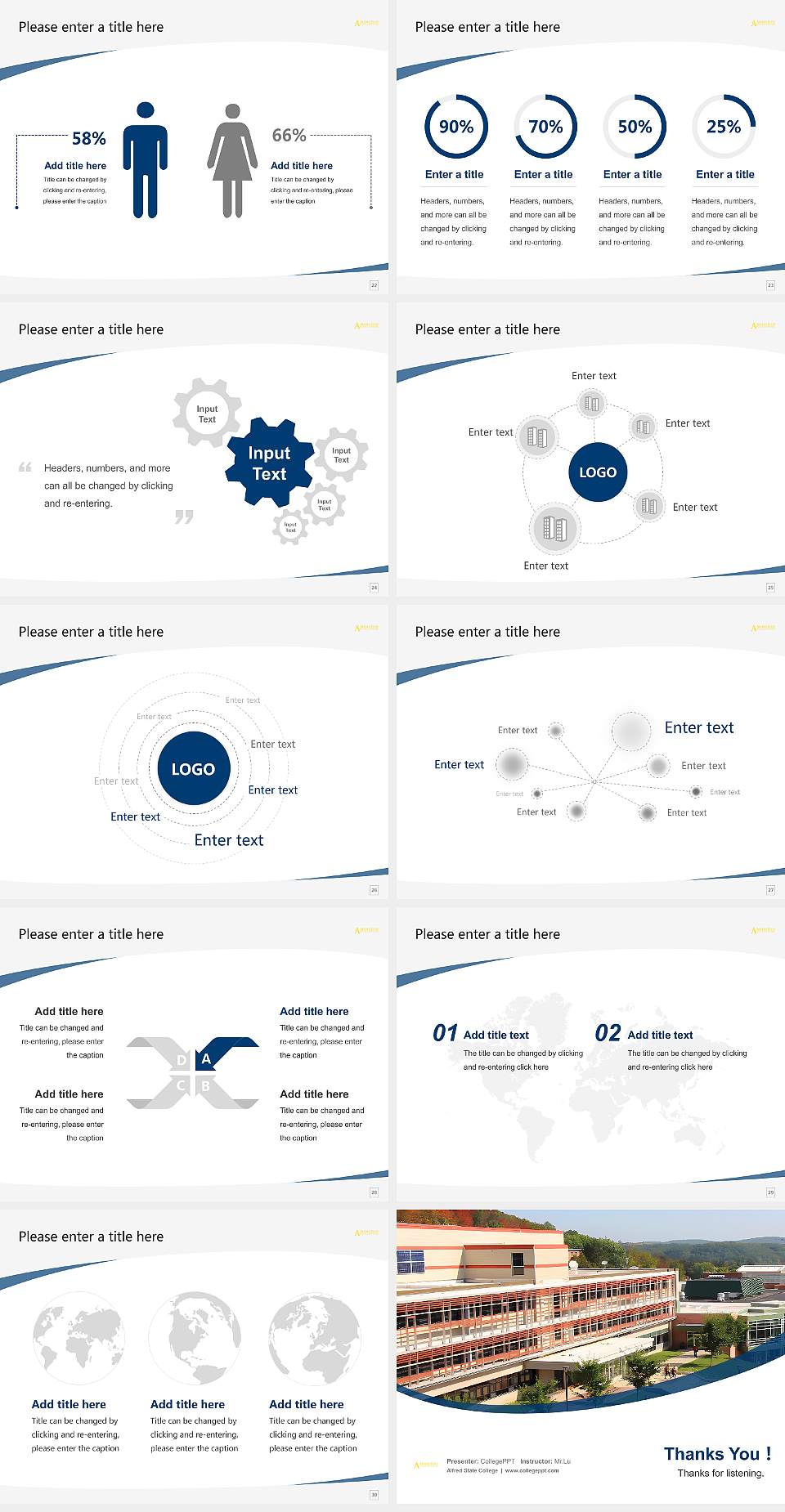 Alfred State College Course/Courseware Creation PPT Template4:3 ratio PPT effect preview image4
