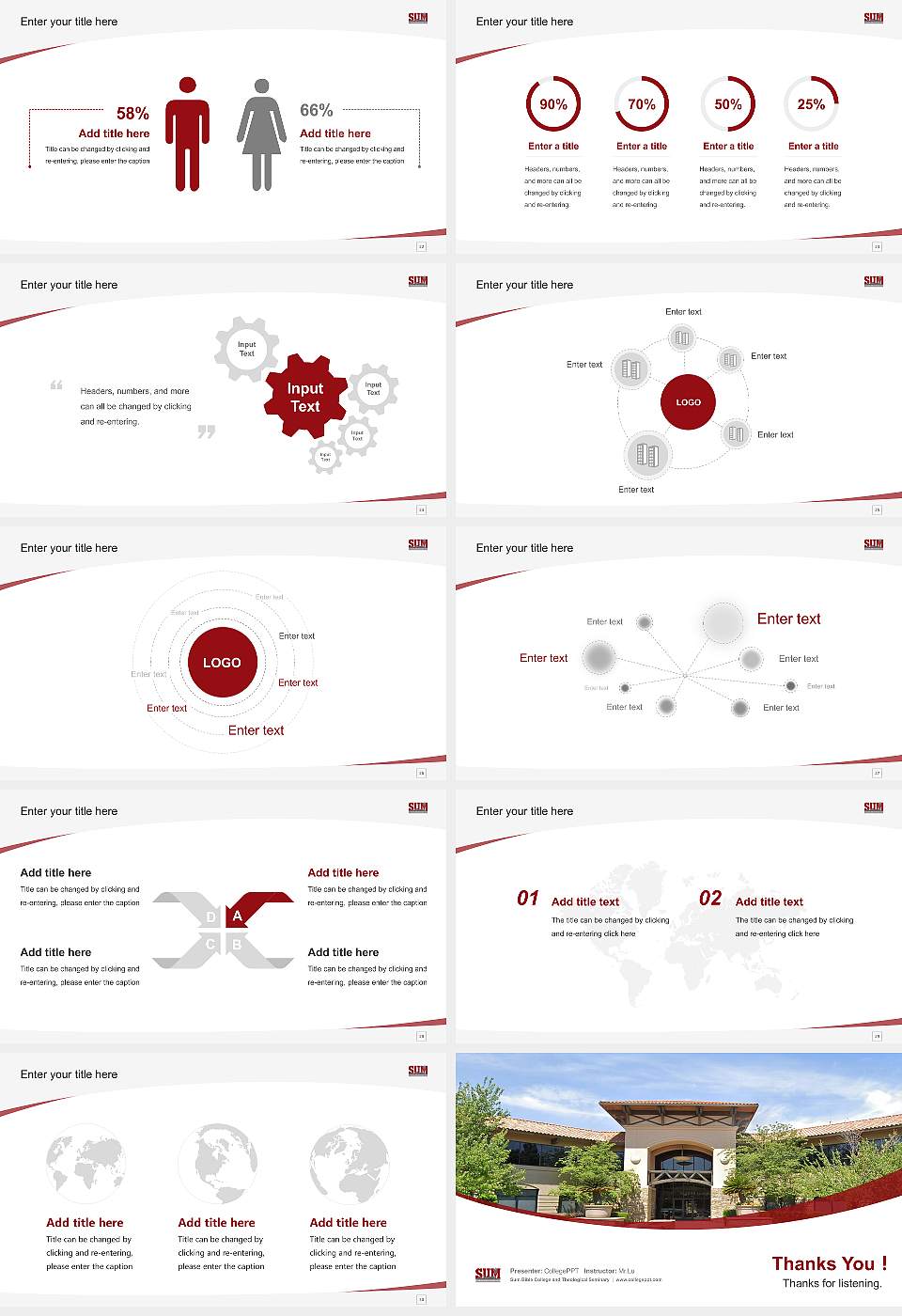 Sum Bible College and Theological Seminary Course/Courseware Creation PPT Template16:9 ratio PPT effect preview image4