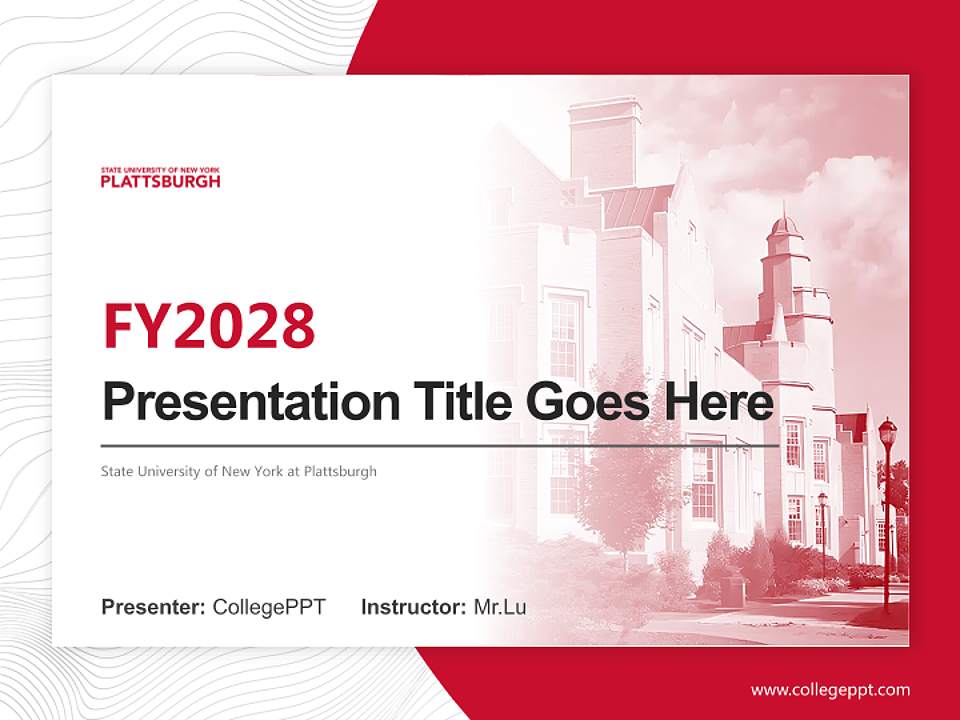 State University of New York at Plattsburgh Academic Presentation/Research Findings Report PPT Template4:3 ratio PPT effect preview image5