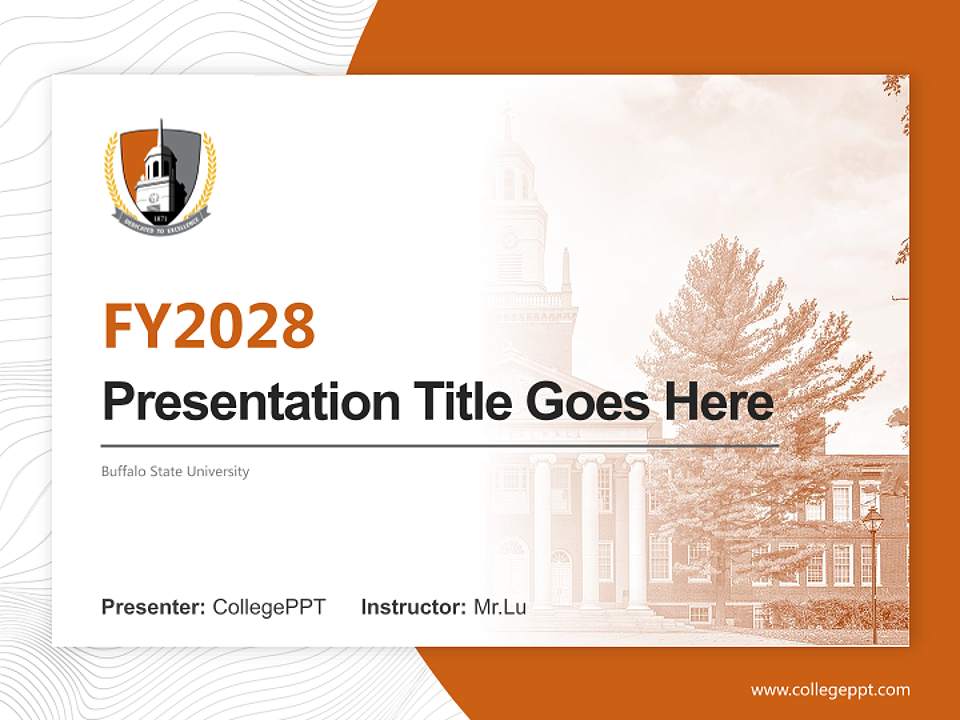 Buffalo State University Academic Presentation/Research Findings Report PPT Template4:3 ratio PPT effect preview image5