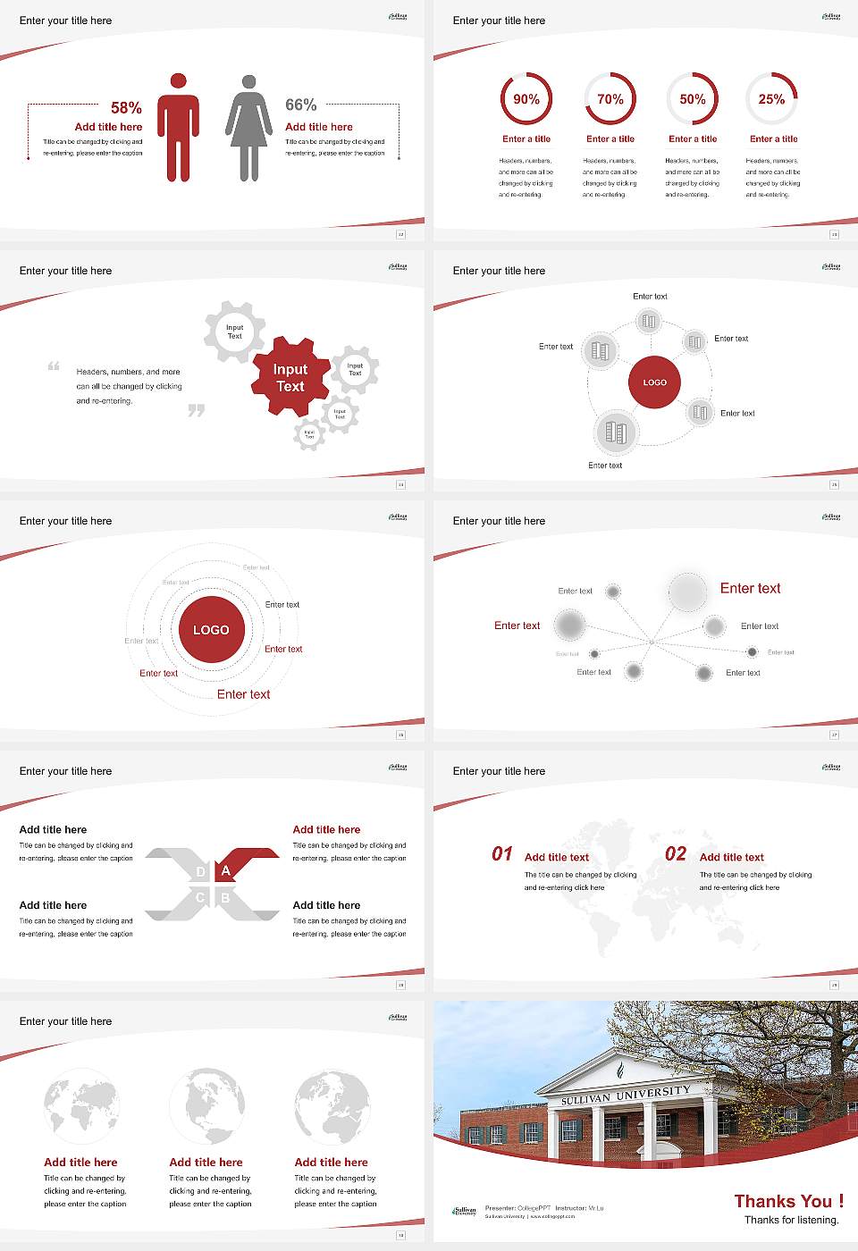 Sullivan University Course/Courseware Creation PPT Template16:9 ratio PPT effect preview image4