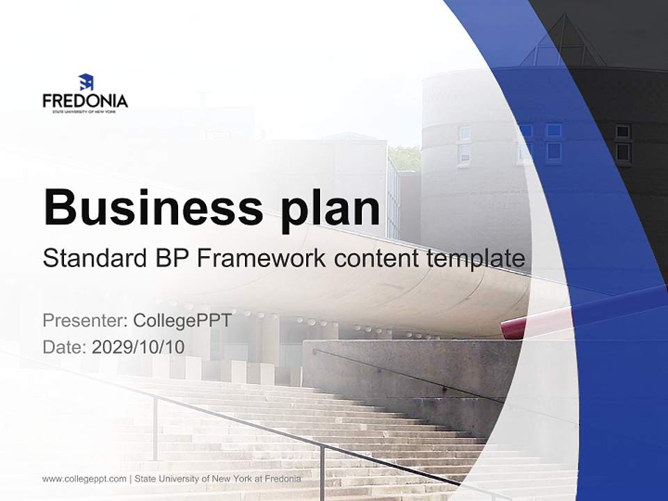 State University of New York at Fredonia Competition/Entrepreneurship Contest PPT Template4:3 ratio PPT effect preview image9