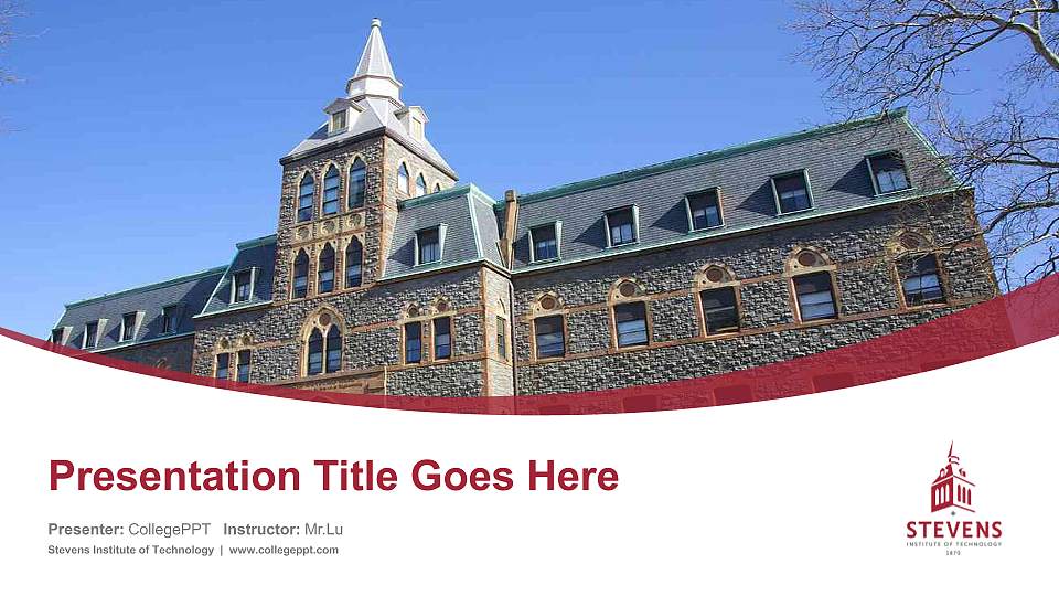 Stevens Institute of Technology Course/Courseware Creation PPT Template16:9 ratio PPT effect preview image