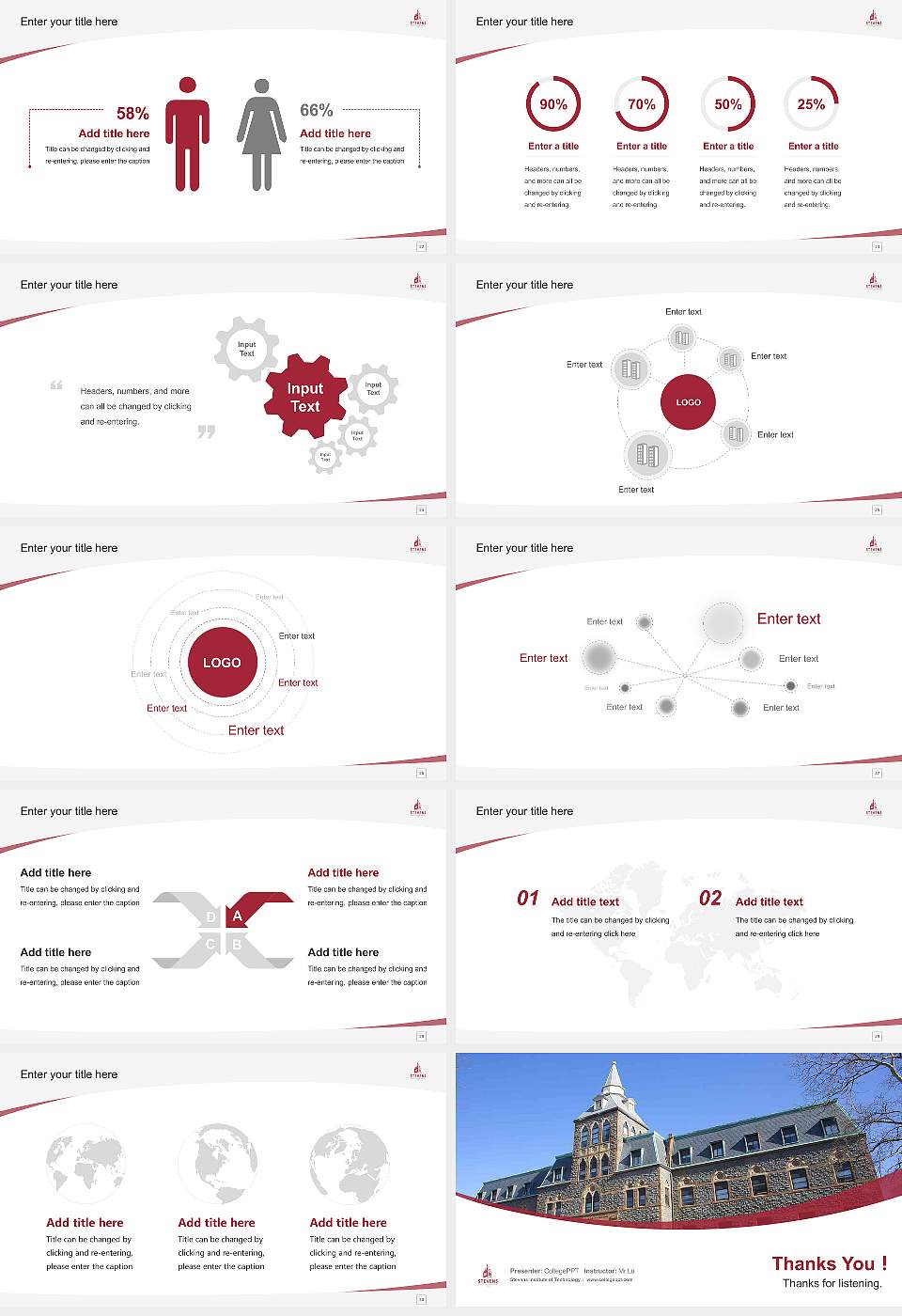 Stevens Institute of Technology Course/Courseware Creation PPT Template16:9 ratio PPT effect preview image4
