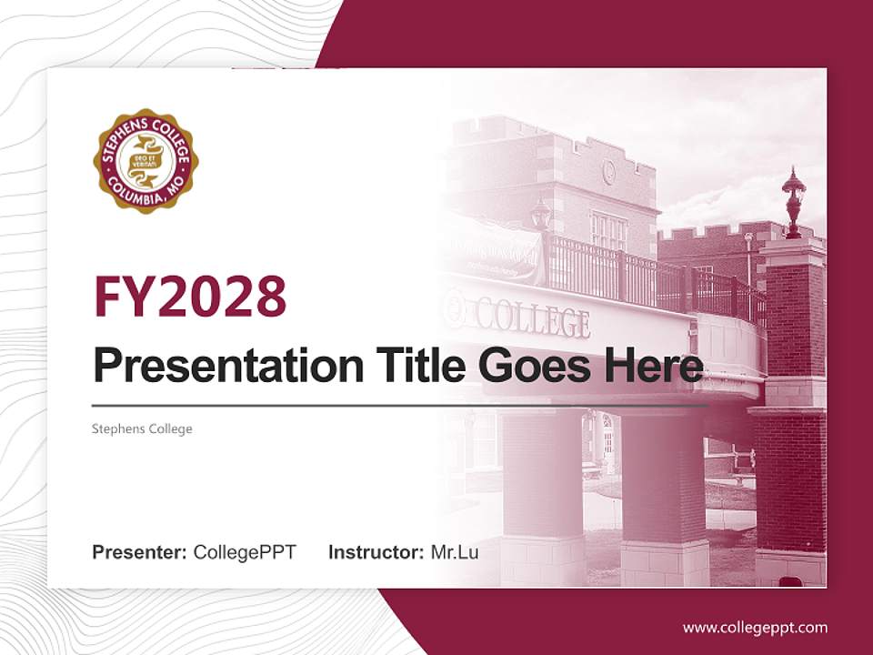 Stephens College Academic Presentation/Research Findings Report PPT Template4:3 ratio PPT effect preview image5