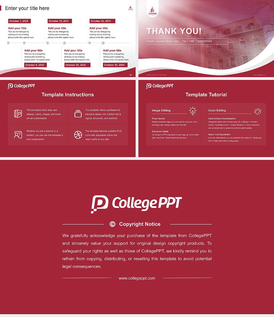 Stevens Institute of Technology Lecture Sharing and Networking Event PPT Template16:9 ratio PPT effect preview image4