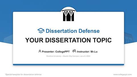 Stockton University – Atlantic City Campus Graduation Thesis Defense PPT Template