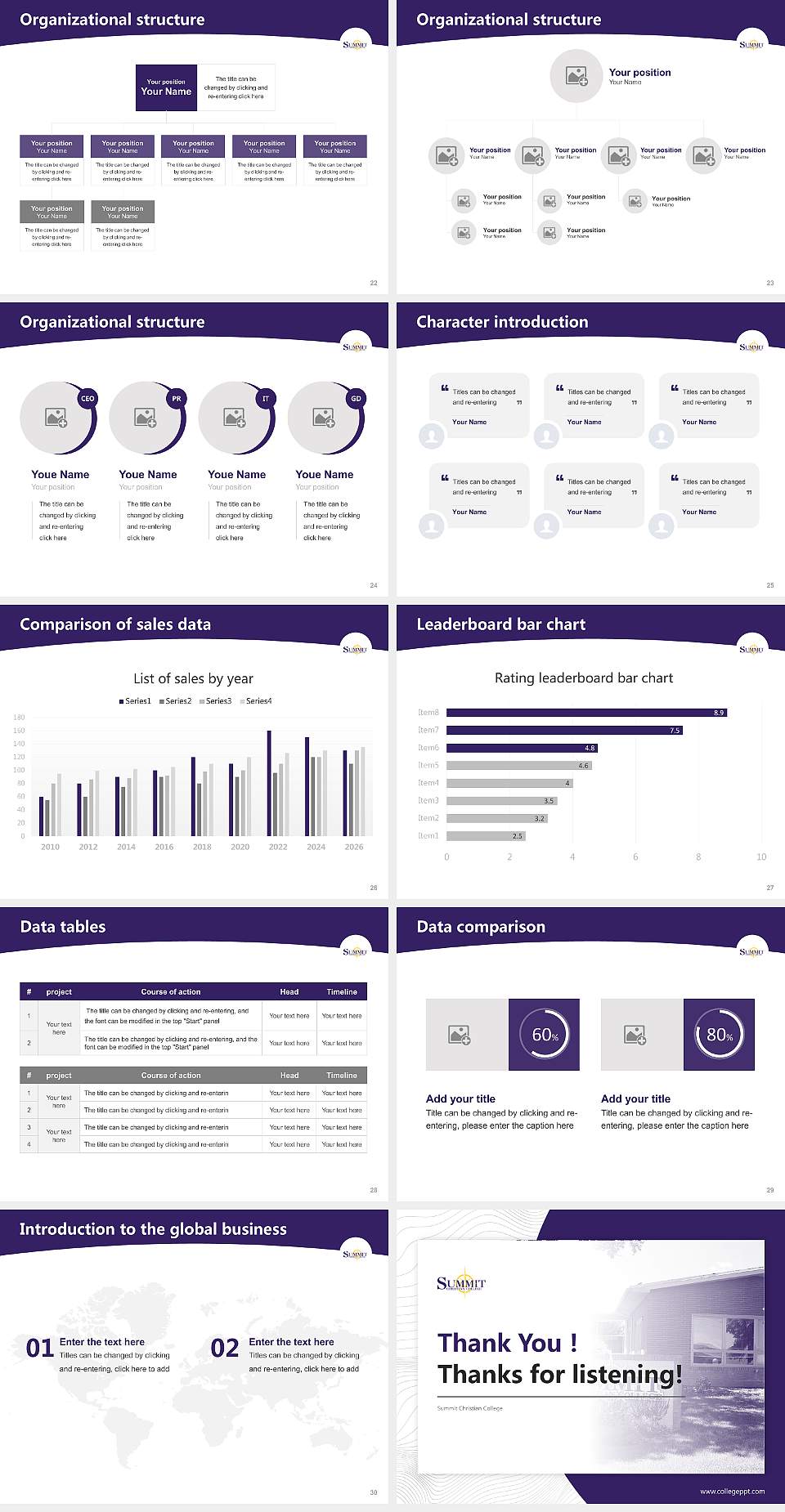 Summit Christian College Academic Presentation/Research Findings Report PPT Template4:3 ratio PPT effect preview image4
