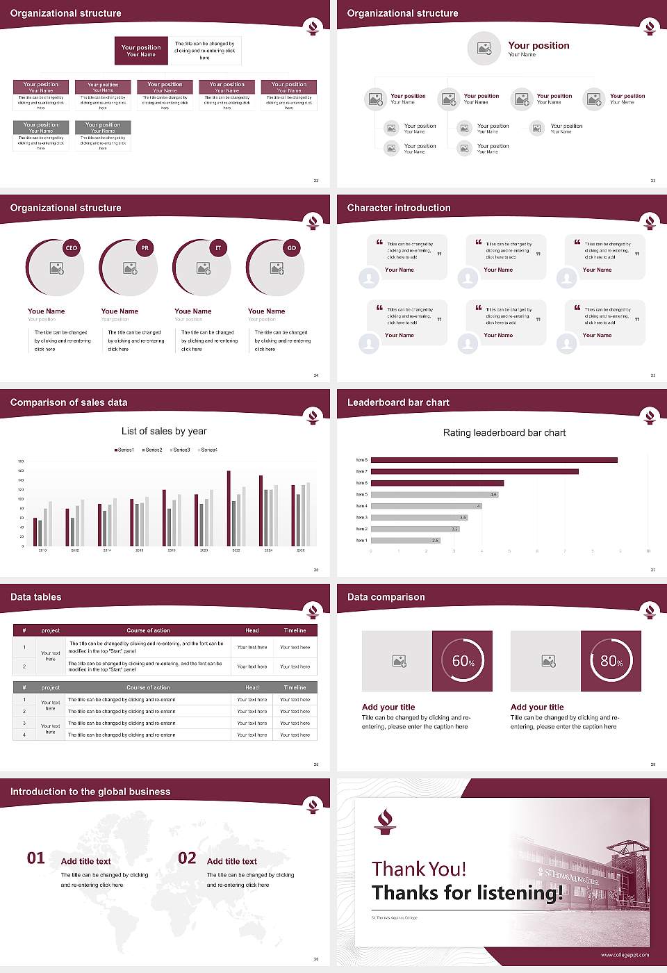 St. Thomas Aquinas College Academic Presentation/Research Findings Report PPT Template16:9 ratio PPT effect preview image4