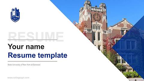 State University of New York at Geneseo Resume PPT Template