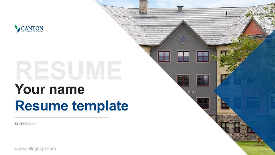 SUNY Canton Resume PPT Template16:9 ratio PPT effect preview image