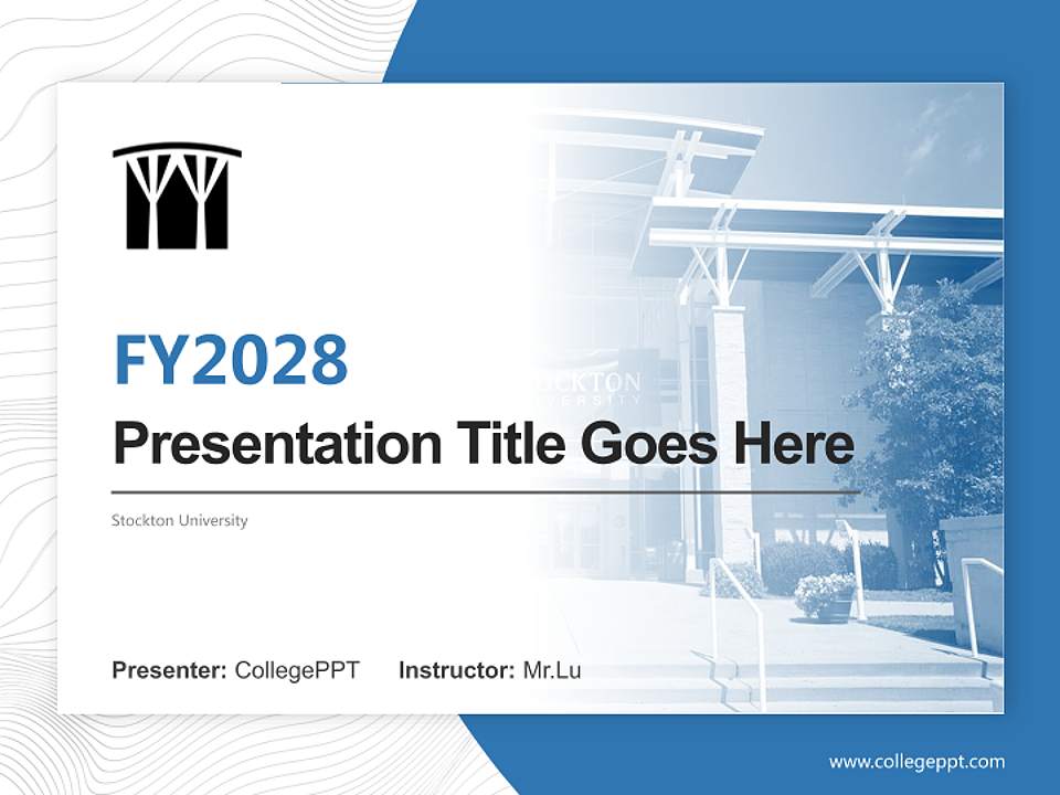 Stockton University Academic Presentation/Research Findings Report PPT Template4:3 ratio PPT effect preview image5