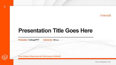 Suny College of Agriculture and Technology at Cobleskill Thesis Proposal/Graduation Defense PPT Template