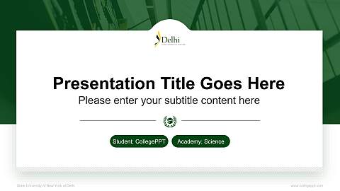 State University of New York at Delhi National Scholarship Defense PPT Template