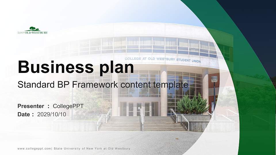 State University of New York at Old Westbury Competition/Entrepreneurship Contest PPT Template16:9 ratio PPT effect preview image