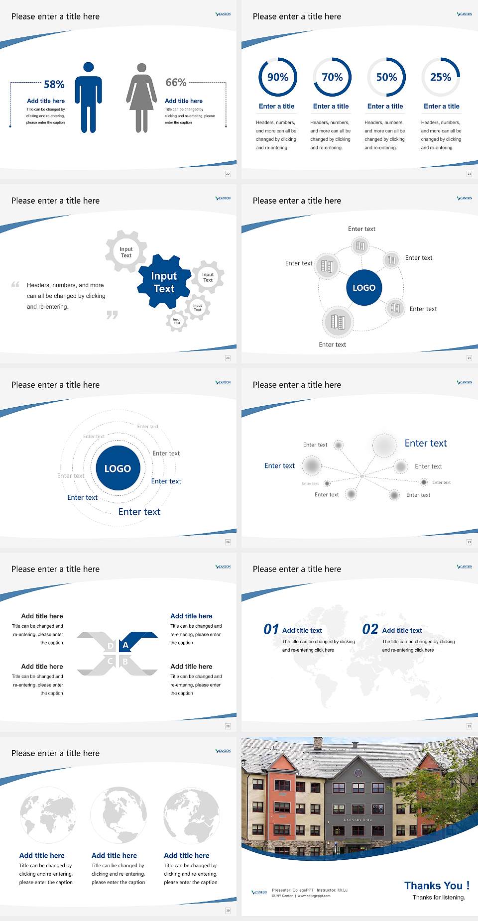 SUNY Canton Course/Courseware Creation PPT Template4:3 ratio PPT effect preview image4
