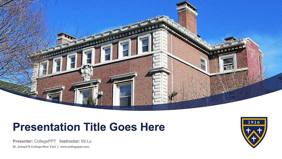 St. Joseph’S College-New York Course/Courseware Creation PPT Template16:9 ratio PPT effect preview image