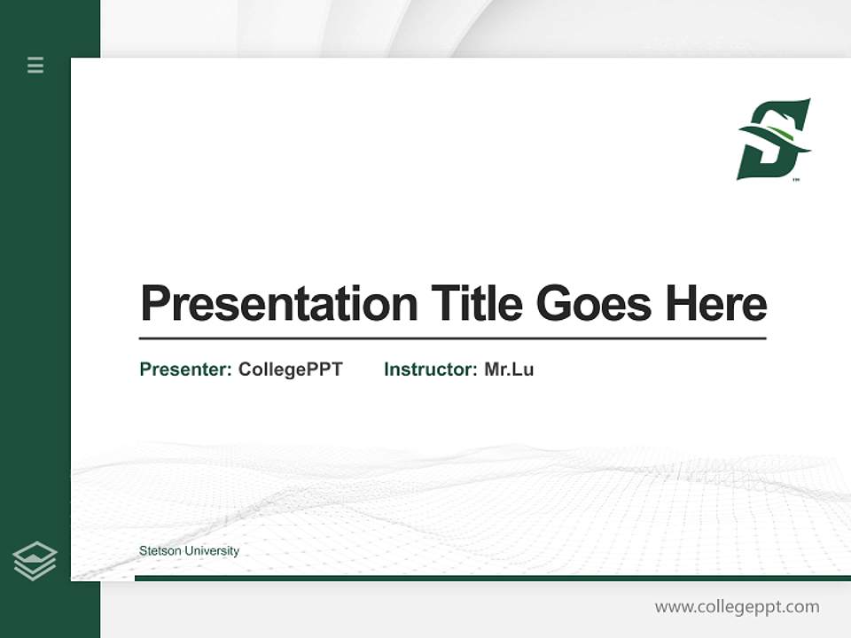 Stetson University Thesis Proposal/Graduation Defense PPT Template4:3 ratio PPT effect preview image5