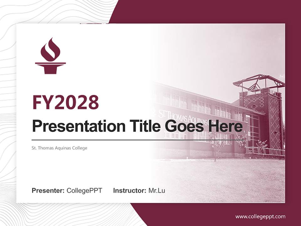 St. Thomas Aquinas College Academic Presentation/Research Findings Report PPT Template4:3 ratio PPT effect preview image5