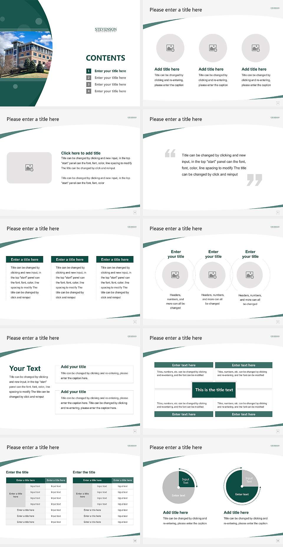 Stevenson University Course/Courseware Creation PPT Template4:3 ratio PPT effect preview image2