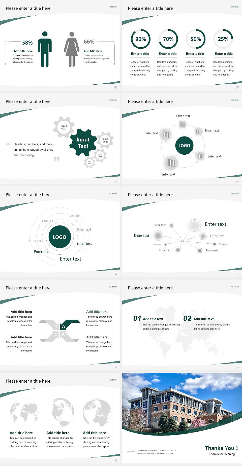Stevenson University Course/Courseware Creation PPT Template4:3 ratio PPT effect preview image4