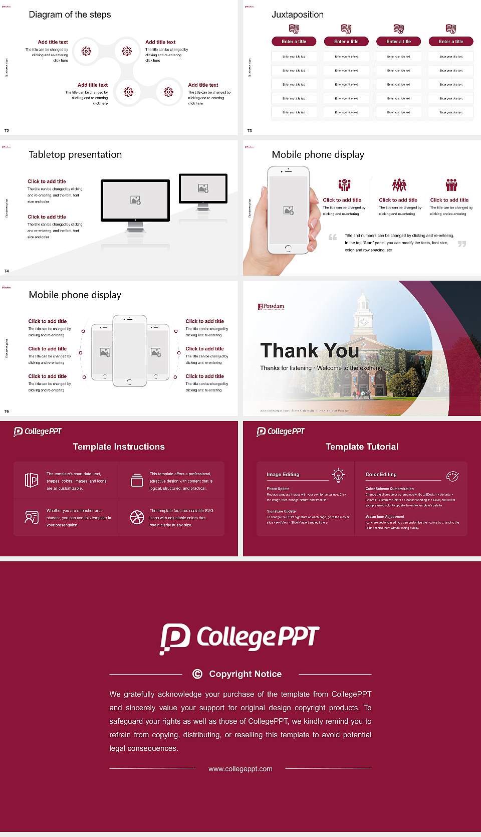 State University of New York at Potsdam Competition/Entrepreneurship Contest PPT Template16:9 ratio PPT effect preview image9