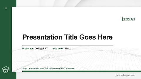 State University of New York at Oswego (SUNY Oswego) Thesis Proposal/Graduation Defense PPT Template
