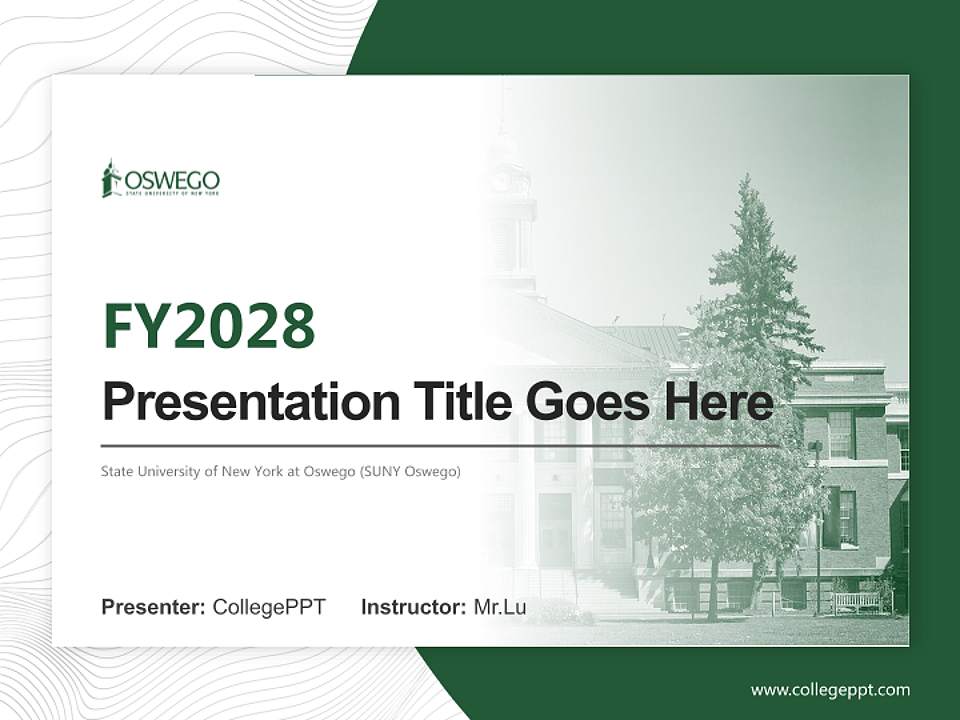 State University of New York at Oswego (SUNY Oswego) Academic Presentation/Research Findings Report PPT Template4:3 ratio PPT effect preview image5
