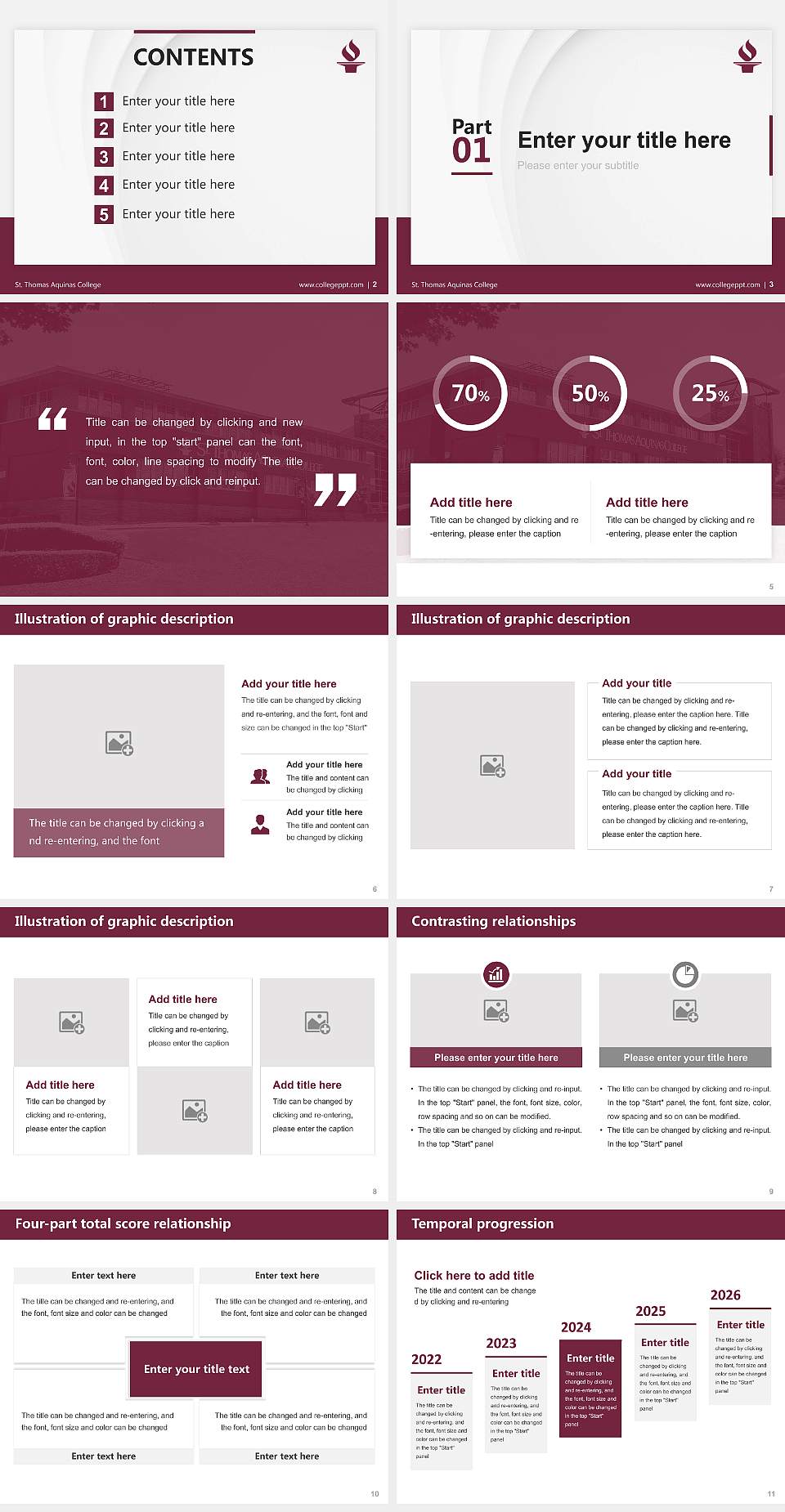 St. Thomas Aquinas College Thesis Proposal/Graduation Defense PPT Template4:3 ratio PPT effect preview image2