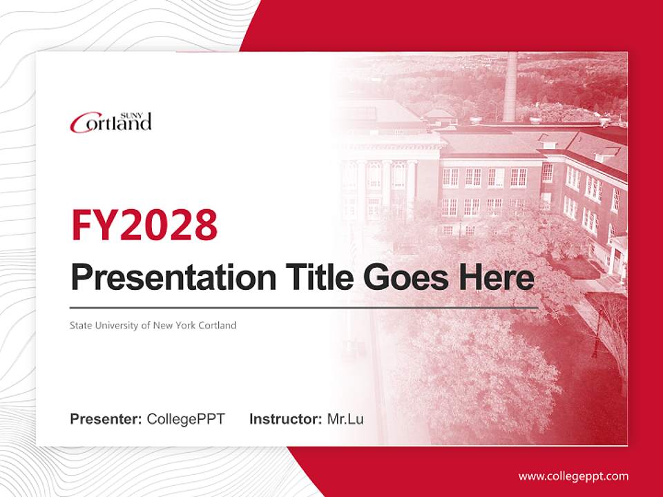 State University of New York Cortland Academic Presentation/Research Findings Report PPT Template4:3 ratio PPT effect preview image5