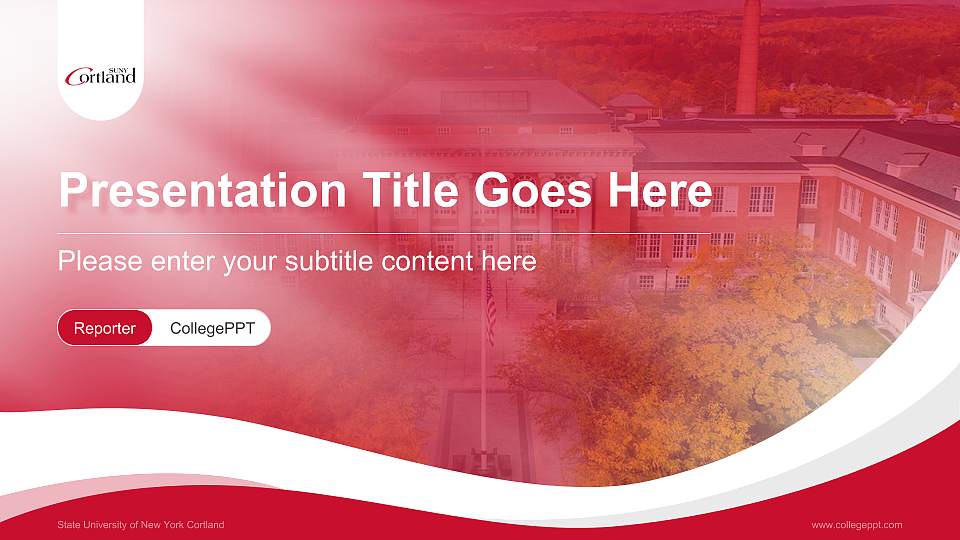 State University of New York Cortland Lecture Sharing and Networking Event PPT Template16:9 ratio PPT effect preview image