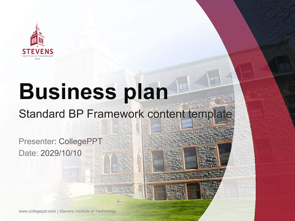 Stevens Institute of Technology Competition/Entrepreneurship Contest PPT Template4:3 ratio PPT effect preview image9