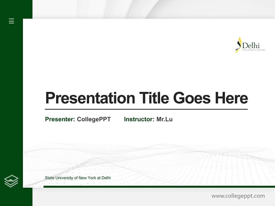 State University of New York at Delhi Thesis Proposal/Graduation Defense PPT Template4:3 ratio PPT effect preview image5