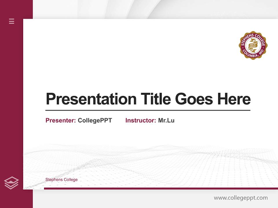 Stephens College Thesis Proposal/Graduation Defense PPT Template4:3 ratio PPT effect preview image5