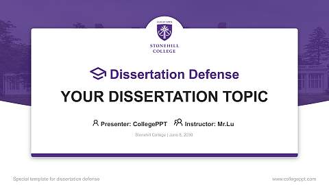 Stonehill College Graduation Thesis Defense PPT Template