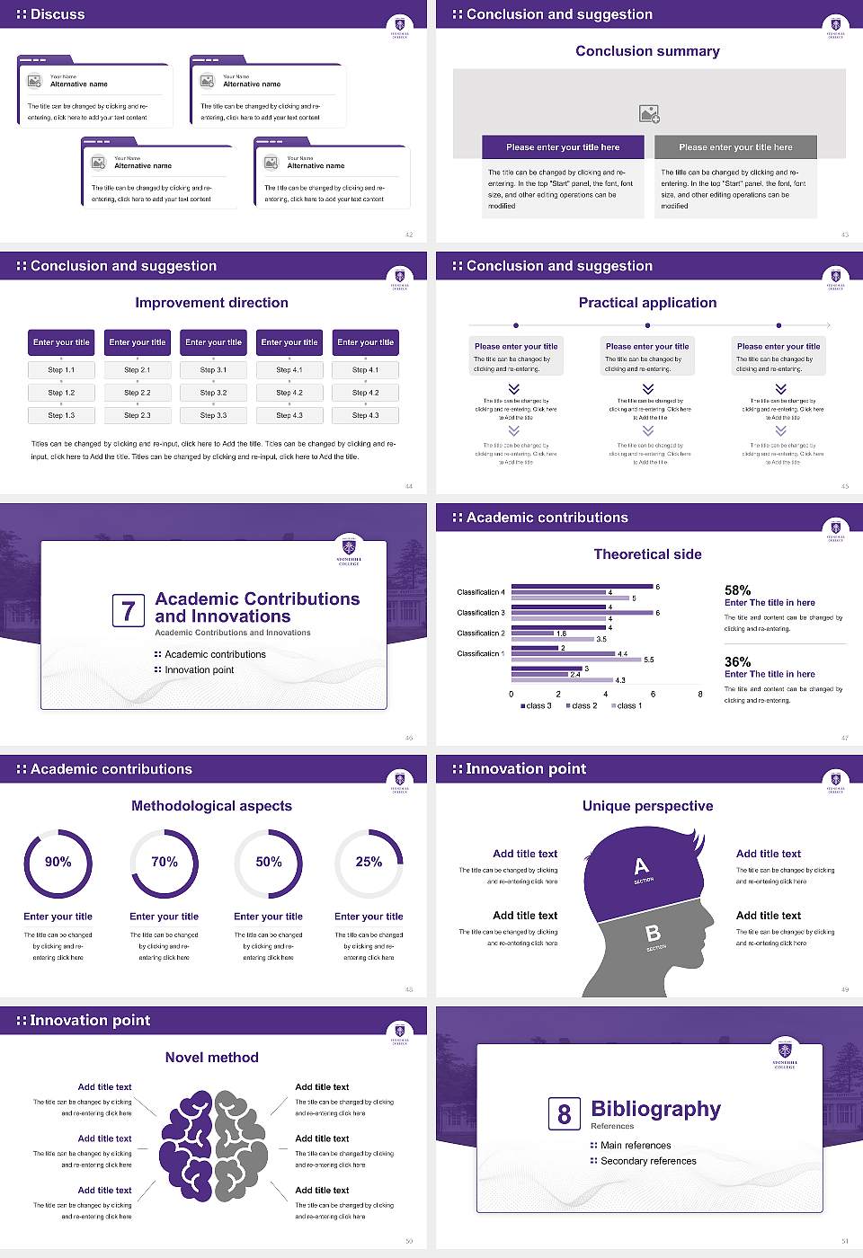 Stonehill College Graduation Thesis Defense PPT Template16:9 ratio PPT effect preview image6