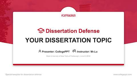State University of New York at Plattsburgh Graduation Thesis Defense PPT Template