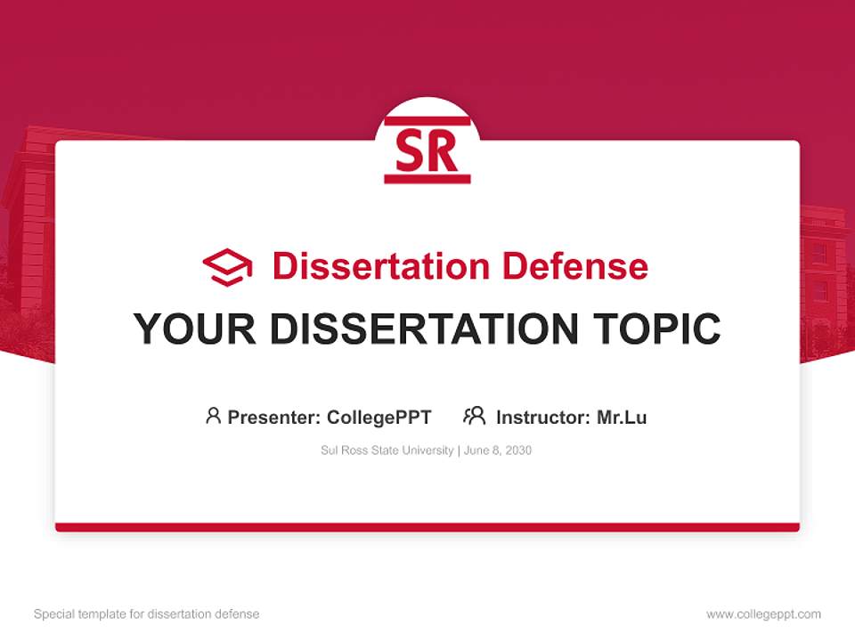 Sul Ross State University Graduation Thesis Defense PPT Template4:3 ratio PPT effect preview image7