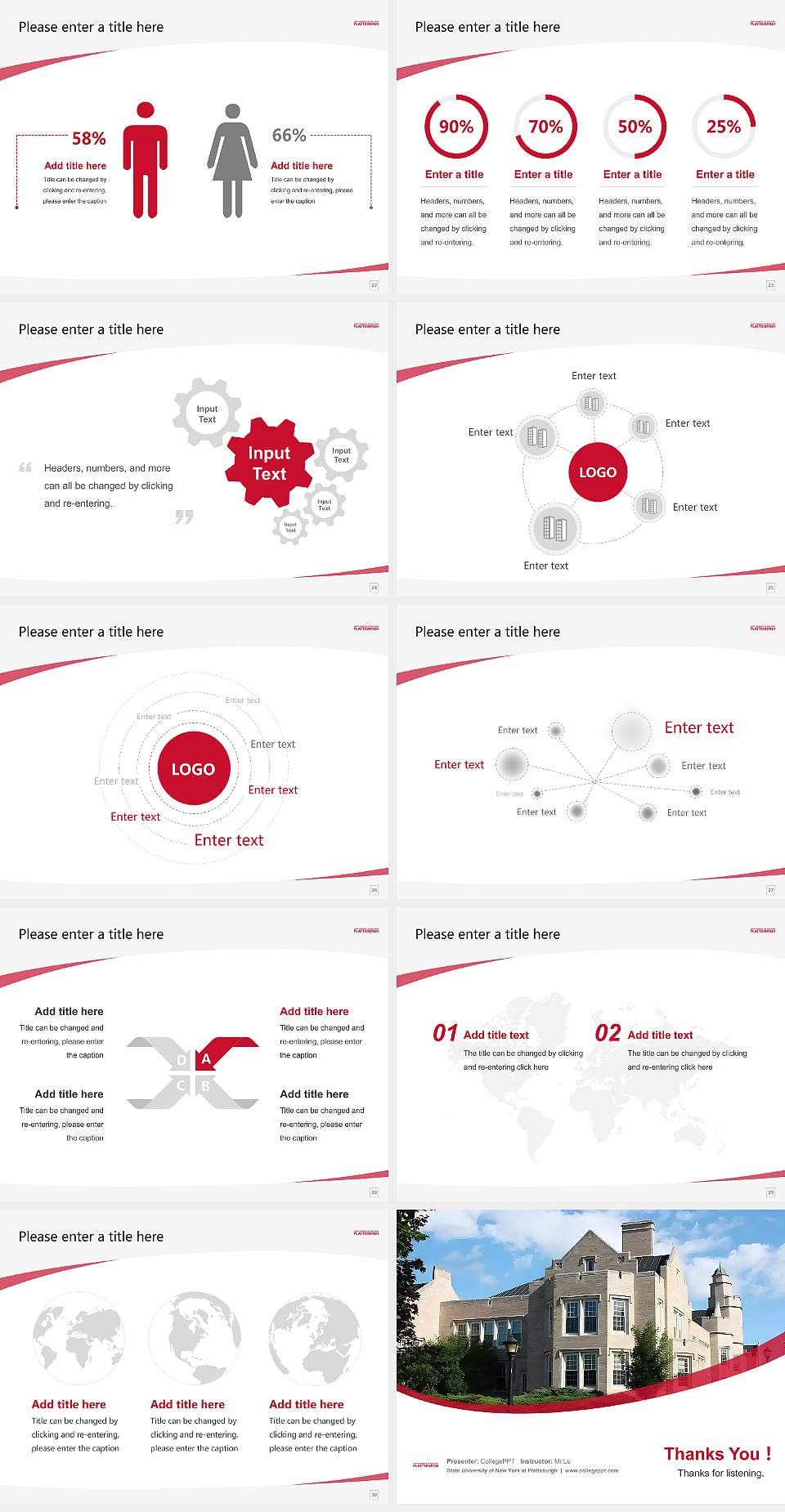 State University of New York at Plattsburgh Course/Courseware Creation PPT Template4:3 ratio PPT effect preview image4
