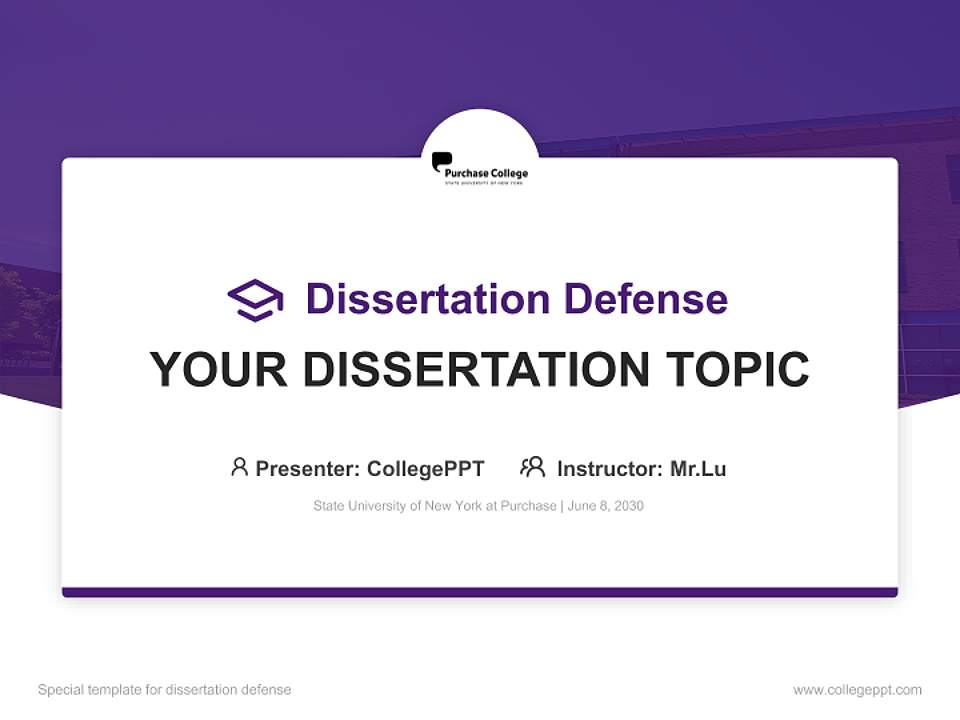 State University of New York at Purchase Graduation Thesis Defense PPT Template4:3 ratio PPT effect preview image7