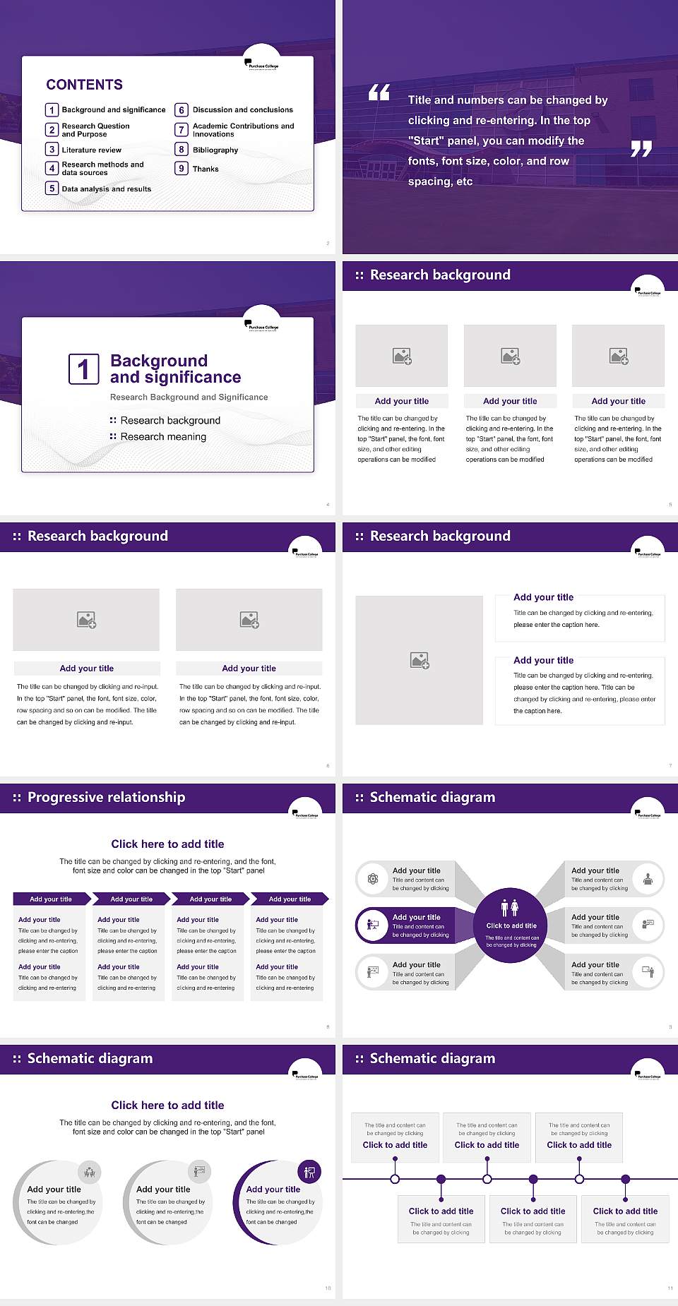 State University of New York at Purchase Graduation Thesis Defense PPT Template4:3 ratio PPT effect preview image2